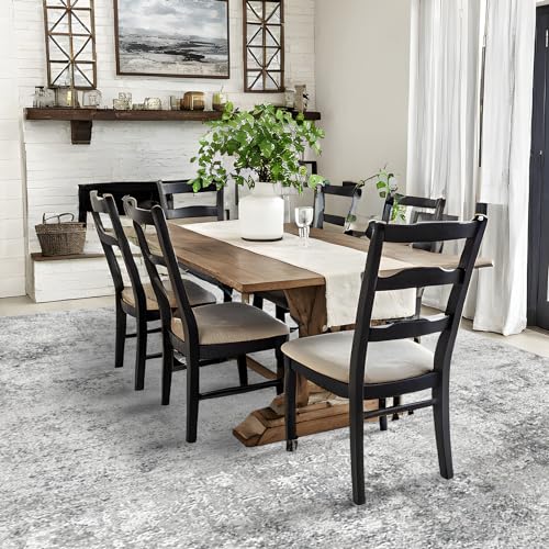 RUUGME Washable Abstract 8X10 Rug: Living Room Area Rugs Non-Slip Backing Neutral Stain Resistant Carpet for Bedroom Farmhouse Large Soft Indoor mats for Dining Room Office Entry 8X10 Grey