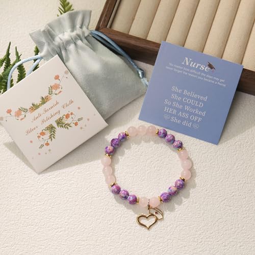 Image of Nurse Graduation Gifts for Women,Class of 2025 Nurse Bracelets with Stethoscope Injector, Nurses Week Gift Nurses Appreciation Gifts