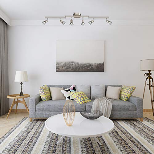 image for Ascher 6-Light LED Track Lighting Kit, Flexibly Rotatable Light Heads,