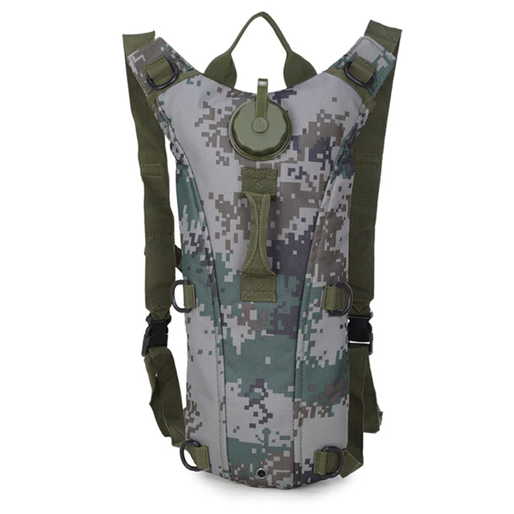 Tactical 3L Bladder Water Bag Camel Backpack for Hiking Outdoor Camping Military Portable Hydration Packs Hiking Pouch Water Bag (Dark Digital)