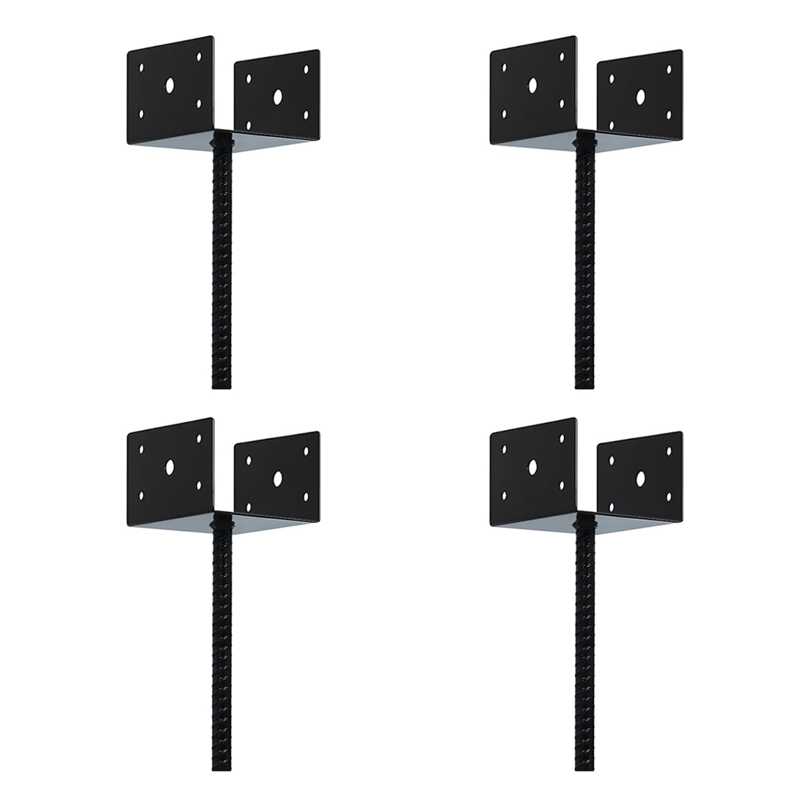 Hyuetrsa 4 Pack Fence Post Holders 4x4 Inch Concrete Post Anchor Deck ...