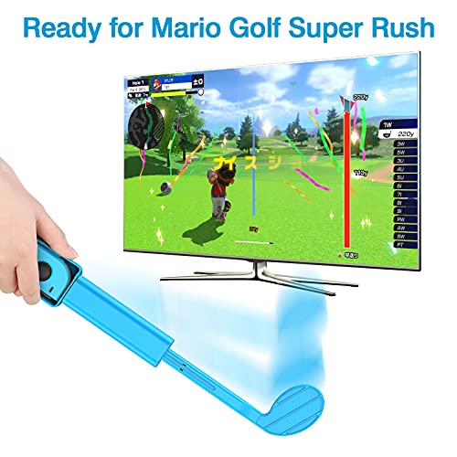 HEYSTOP Switch Mario Golf Club Compatible with Nintendo Switch/Switch OLED Controller Joy-Con, Nintendo Switch/Switch OLED Sports Game Accessories Pack for Mario Golf Super Rush Twin Pack, Red