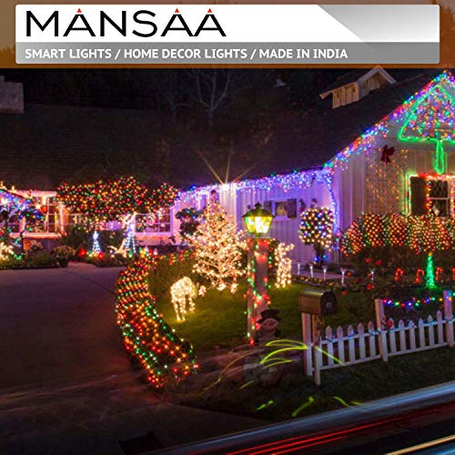 Image of MANSAA M6 USB LED String Light | 10 Meter 100 LEDs | Multicolor | USB Operated | Home Decor LED Light | Pack of 2