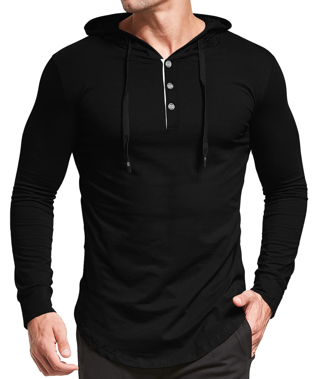 KUYIGO Men's S-5X Short&Long Sleeve Athletic Casual Plus Size Hoodies Sport Sweatshirt Hooded T-Shirts