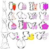 Plätzchen Ausstecher, 22 Stück Ausstechformen Set Mini, Keksausstecher Aus Edelstahl, Ausstecher Für Tortendekorationen, Zuckerkuchen,Und Kekse,Schmetterlinge, Enten, Küken, Kaninchen, Karotten