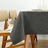 🍒HOHE QUALITÄT: Die Leinen Optik Tischwäsche aus 100% Polyester, Rückseite mit Fleece beschichtet. Die gut fallenden weichen Stoffe haben ein Flächengewicht bis zu 250g/m², Der Leinen Optik Stoff ist mit einem Knitterschutz ausgerüstet, es ist äusserst robust und strapazierfähig. Die natürliche, teils unregelmässige Maserung sorgt für die rustikale Charmeoffensive, der Stoff ist dank der Beschichtung wasserabweisend, Die Flüssigkeit bildet Perle auf der Oberfläche der Tischdecke.