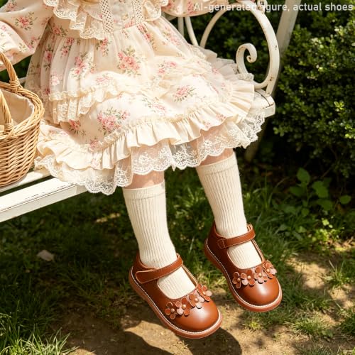 Image of Flaryzone Toddler Little Girl Mary Jane School Uniform Oxfords Flat Dress Shoes