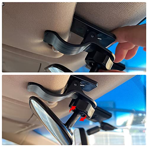 Image of Baby Car Mirror, Universal Car Interior Rearview Baby Mirror for Car with Wide Angle Convex Mirror, 360 Degree Adjustable Easily Observe the Baby's Move, Clip-on Sun Visor
