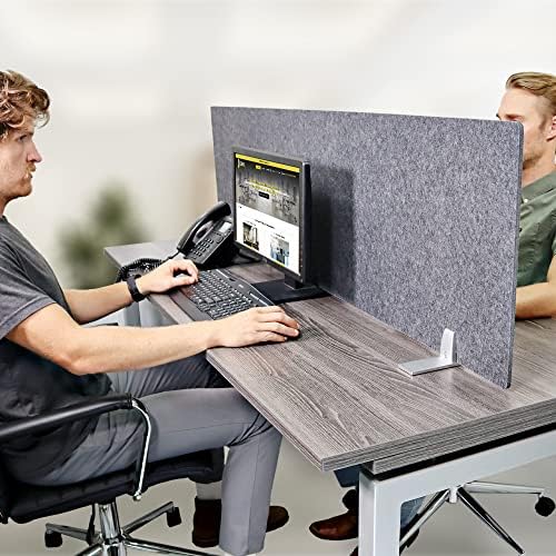 OBEX Free Standing Desk PET Privacy Screen, Table Top Home & Office Furniture Partitions and Dividers, Portable Workstation Freestanding Panels, 24" x