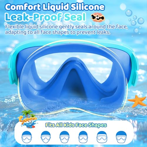 Gafas de Natación para Niños con Cubierta de Nariz, Máscara de Tela Antivaho para Natación 3-15 miniatura 5