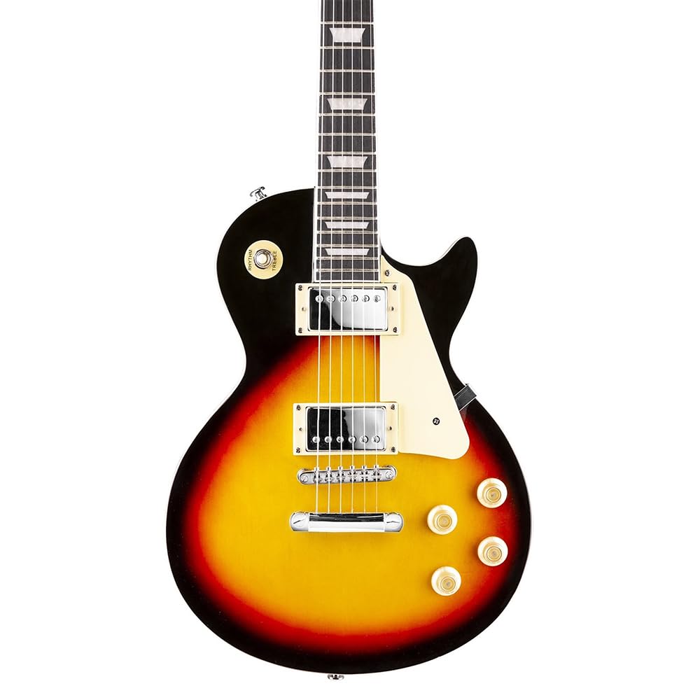 Max GigKit SC E Gitarre, E Gitarren Set mit Gitarrenverstärker, Tasche, Plektrum, Stimmgerät, Instrumentenkabel, Ersatzsaiten, Gitarrengurt, 22 Bünde - Sunburst