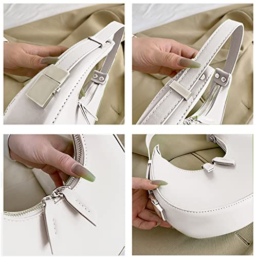 Underarm Bag, Leather Shoulder Bag, Vegan Handbags for Women Travel, Work, Vacation(White)3