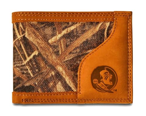 Realtree Florida State Seminoles Bifold Max-5 Camo & Leather Wallet FSU - Zep-Pro - NCAA