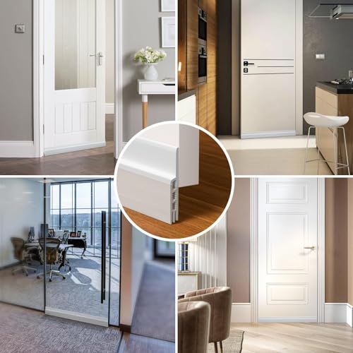 Image of Holikme Door Draft Stopper 2-Pack, Under Door Seal for Bottom Gap Filler | Strong Adhesive Silicone Weather Stripping Garage Window Blocker Cold Air, Door Sweep Save Energy, Transparent