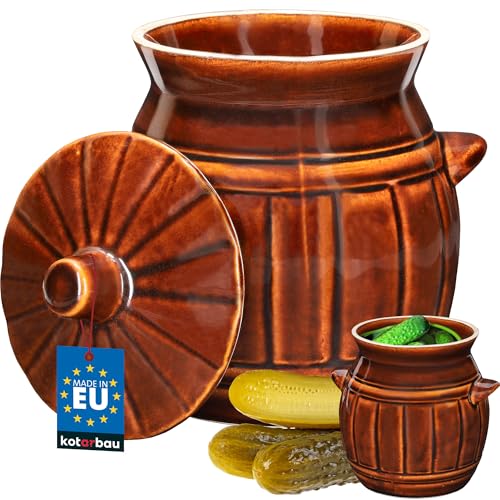 Kotarbau Pentola Fermentazione in Terracotta 2,7L con Coperchio