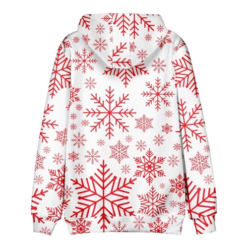Men's Christmas Hoodies Loose Lightweight Sweatshirt Xmas Graphic Long Sleeve Drawstring Hooded Pullover Sweater3