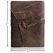 moonster Leather Journal Writing Notebook, Vintage Handmade Bound Notepad for Men Women - Write in Plain Thick Paper, 7x5 Inch Small Blank Pages, Drawing Sketchbook, Travel Diary, Unlined Note Book