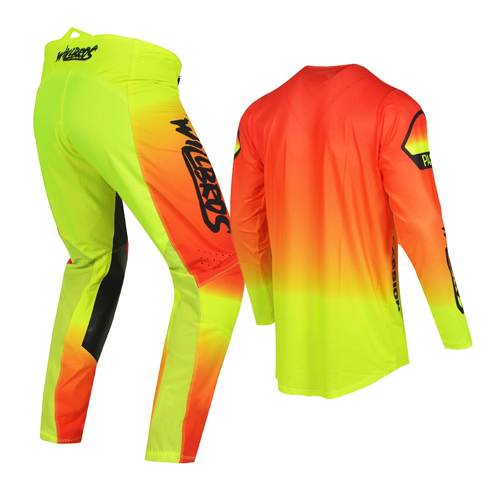 Giovani Completo Maglia e Pantaloni da Motocross e Enduro MX MTB Moto Fuoristrada Corse Bambini Ragazzo