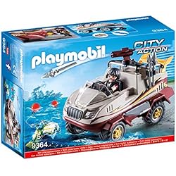 PLAYMOBIL City Action 9364 Coche Anfibio con Motor Sumergible, A Partir de 5 años