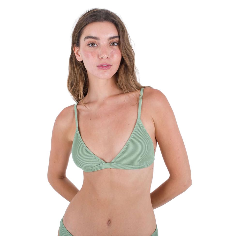 Hurley Womens Ribbed Bralette Bikini Top, Loden Frost, L EU