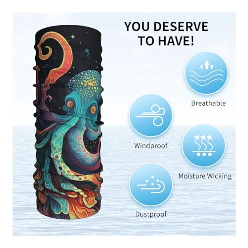 Kraken monster octopus psicodélico abstracto Cuello gaiter cubrebocas cara pañuelo balaclava bandana para mujeres hombres gaiter mascarilla para motocicleta ciclismo montañismo esquí fiesta miniatura 5