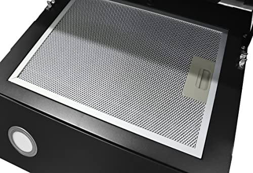 Respekta Dunstabzugshaube / Schräghaube 80 cm / Metallgehäuse mit Glasschirm in Schwarz / Abluft - und Umluftfunktion / CH24080SM / A / 65 – 70 dB