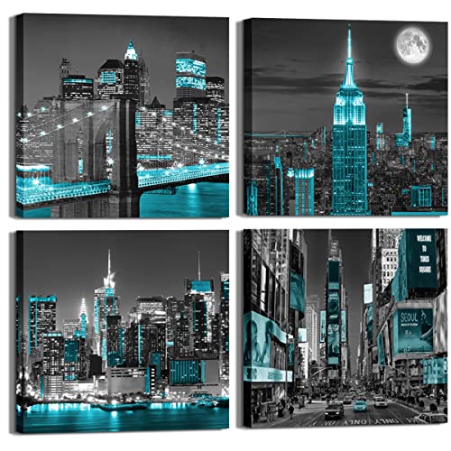 AnZhongArt New York City Canvas Wall Art Print black and