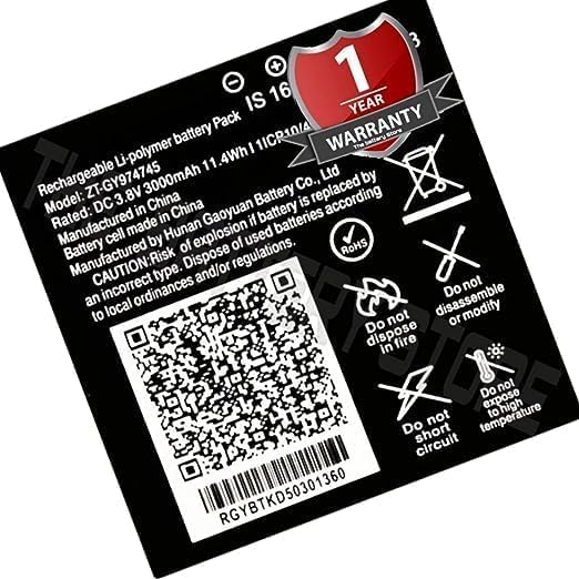 Image of Original ZT-GY974745 Battery for LYF Jio WiFi Dongle JMR815 Wireless Router Battery with 1 Year Warranty *****(G000258)