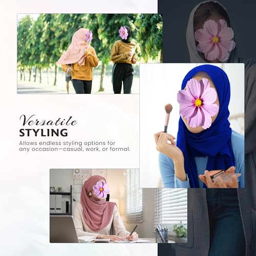 Non Slip Lightweight Chiffon Hijabs for Women – Breathable, Soft Pearl Chiffon Scarf with High Gloss4