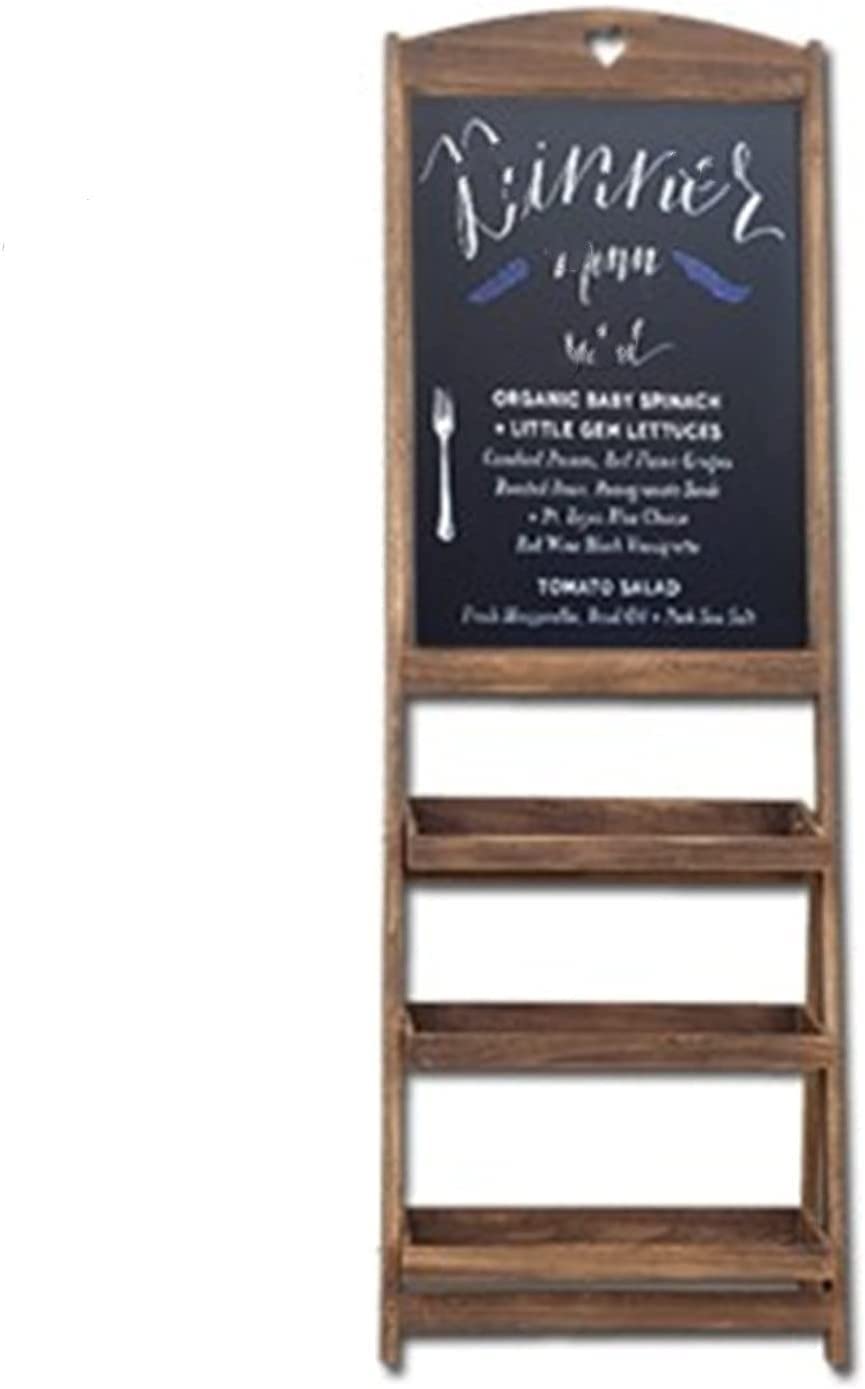 Pizarras decorativas Pizarra vertical retro con soporte de flores, pequeño tablero de dibujo pizarra for la tienda de restaurantes Publicidad promocional Menú de la pared de la escuela de la Ofi