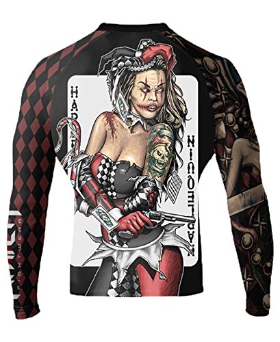 Raven Fightwear Men's The Harlequin BJJ MMA Rash Guard Large Black