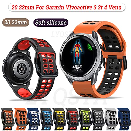 Correas de reloj de 22mm suaves y antialérgicas para Garmin Vivoactive 3 2
