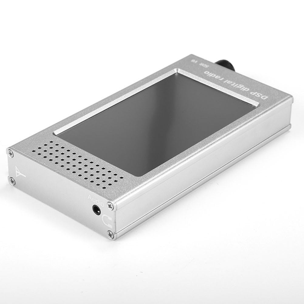 SDR-V6 Digitaler Kurzwellenempfänger mit 4,3 Zoll IPS Touchscreen, 100kHz-149MHz Fullband, Aluminiumgehäuse, 3000mAh Akku für Amateurfunk, Luftfahrt und Outdoor Monitoring, Schwarz