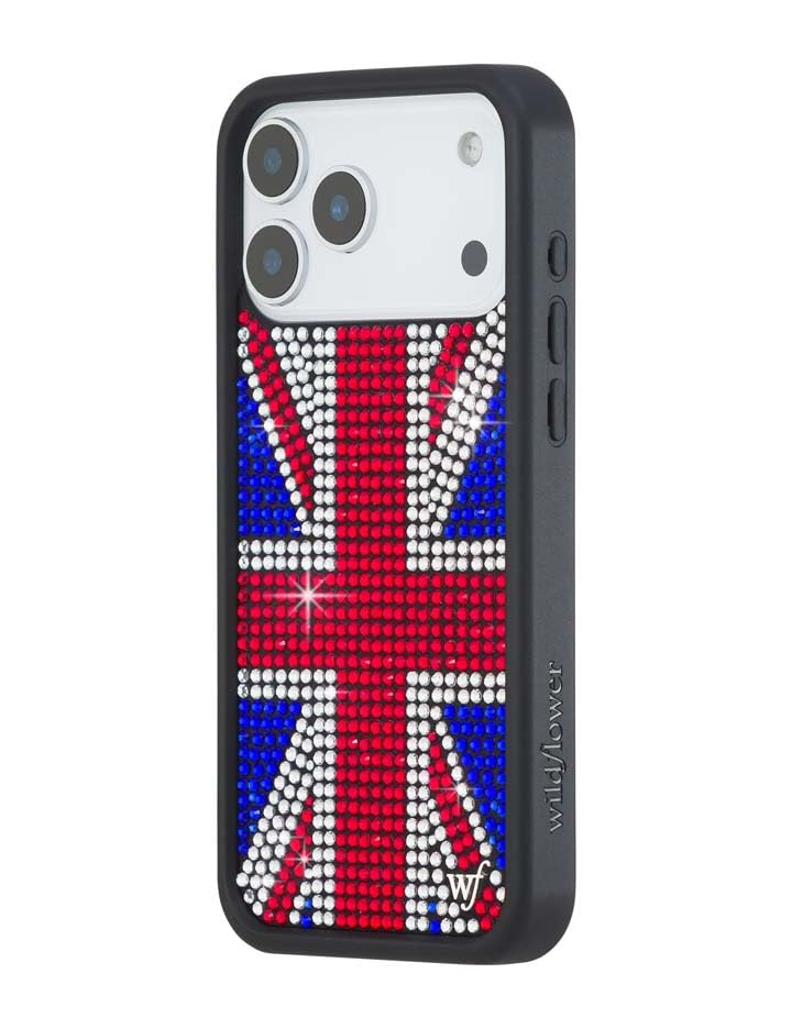 Image of Wildflower Cases - iPhone 17 Pro Max Compatible - Rhinestone Union Jack