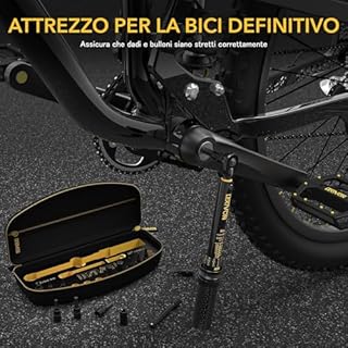 LEXIVON Chiave Dinamometrica Bici/Moto 1/4'' | 2~26 Nm, Set da 15 Pezzi di Punte Esagonali e Torx, Kit Chiavi Dinamometriche Professionali Portatile per Bicicletta, Mountain Bike Tools (LX-191)