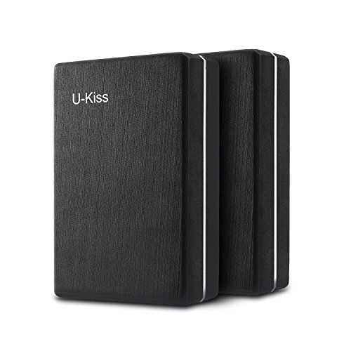 U-Kiss 2 PCS Pilates Yoga Bloques, de alta densidad EVA Foam Yoga Ladrillo para el Ejercicio en Casa Fitness Estirando Ayuda Gym, Negro
