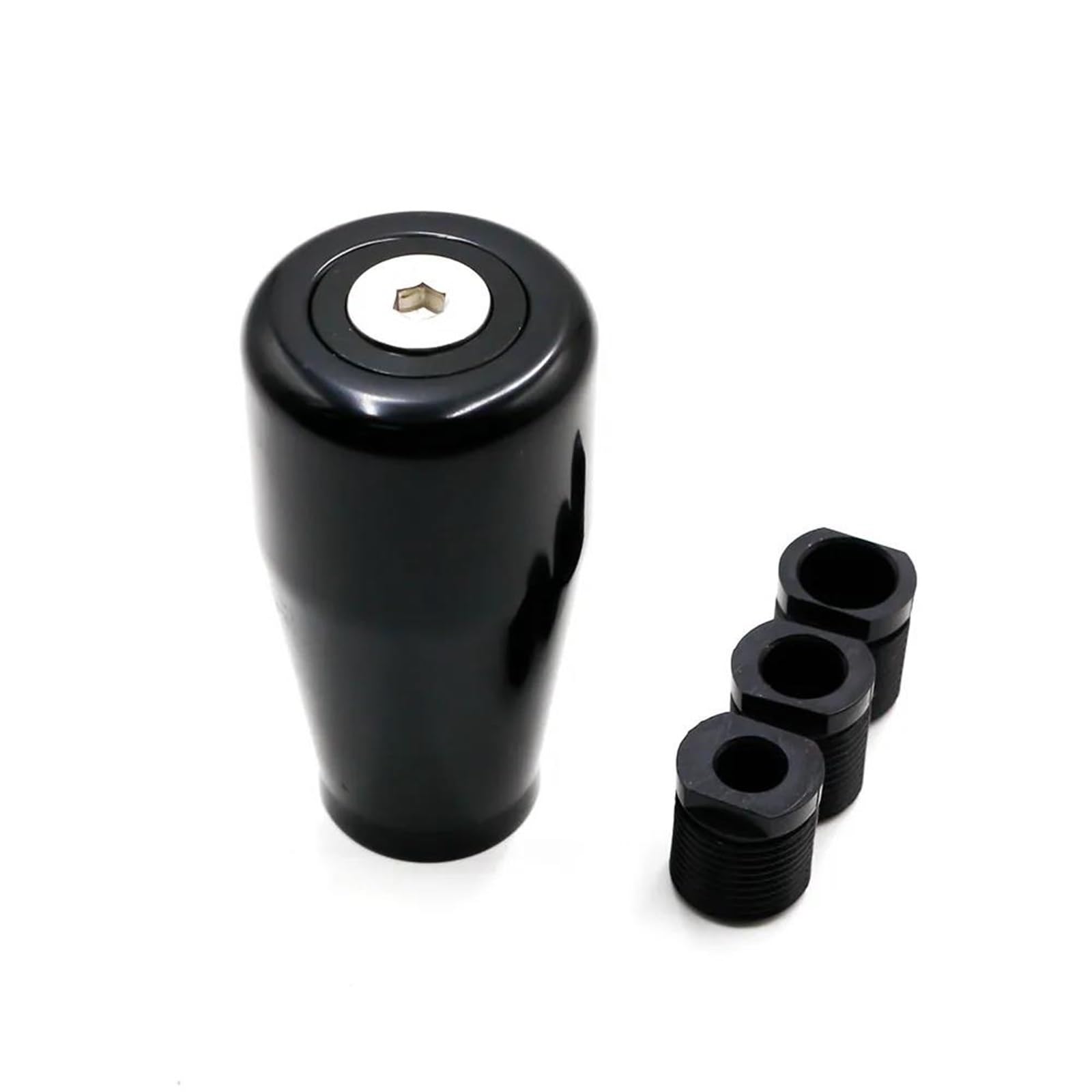 YDXHERTA Universal Automotive Gear Shift Knob with 3 M8 M10 M12 Adapter Manual Gear Shift Knob Aluminum Shift Lever Knob Spare Parts(Black)