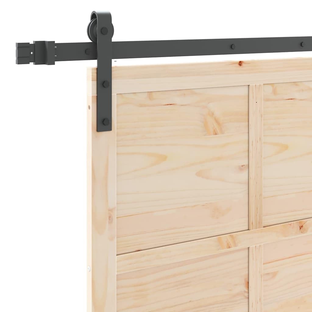 vidaXL Puerta de Granero 90 x 208 cm de Madera de Pino Maciza. Color marrón. Tiene un Mecanismo Deslizante y una Textura Suave. Ideal para Usar en Interiores. Su Estilo de Granja la Hace Muy acogedo