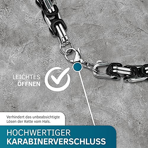 Chaîne gourmette byzantine 9 mm en acier inoxydable bicolore - 6