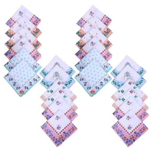 Floral Cotton Handkerchief for Women | Soft & Elegant Hanky with Pink Border | Lightweight & Skin-Friendly (Set Of 6)-image-17