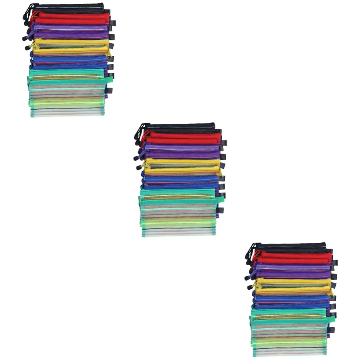 NUOBESTY 36pezzi Borsa Multiuso Con Cerniera Da Pochette Per Cancelleria e Accessori Viaggio Leggera e Resistente Per Ufficio e Scuola Varie Colorazioni