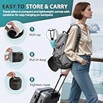 Travel Neck Pillows for Airplanes - 360° Ergonomic Memory Foam Travel Pillow - Relief Neck Pain with Breathable Support for Long Flights, Car, Train & Office Use - Adults & Kids (Gray) - Image 4