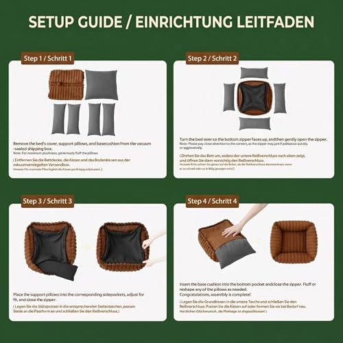 CareCooo Hundebett kleine Hunde & Hundekorb, Hundekörbchen waschbar, Hundesofa & Small Dog Bed rechteckig, Flauschiges Hundekissen für Welpen, weiß, M(63x53x18cm)