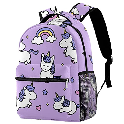 Sac à dos licorne lumineux d'école pour fille et garçon multicolore