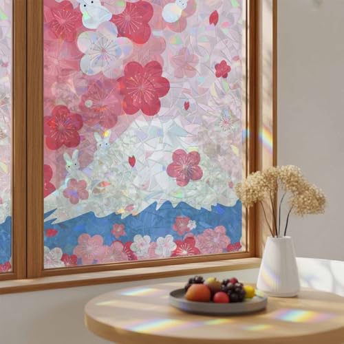 Película para ventana con privacidad estilo japonés rosa miniatura 1