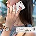 FYY Leather Case with Mirror for iPhone 8 Plus/iPhone 7 Plus, Leather Wallet Flip Folio Case with Mirror and Wrist Strap for iPhone 8 Plus/iPhone 7 Plus White
