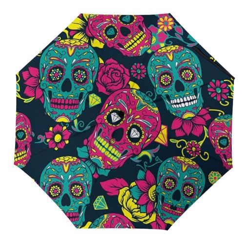 Parapluie pliant eau bleue pour femme et homme compact automatique