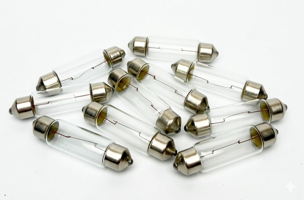 10 sztuk żarówek C10W 12V S8.5 SV8.5-8 10W 41 mm żarówki samochodowe