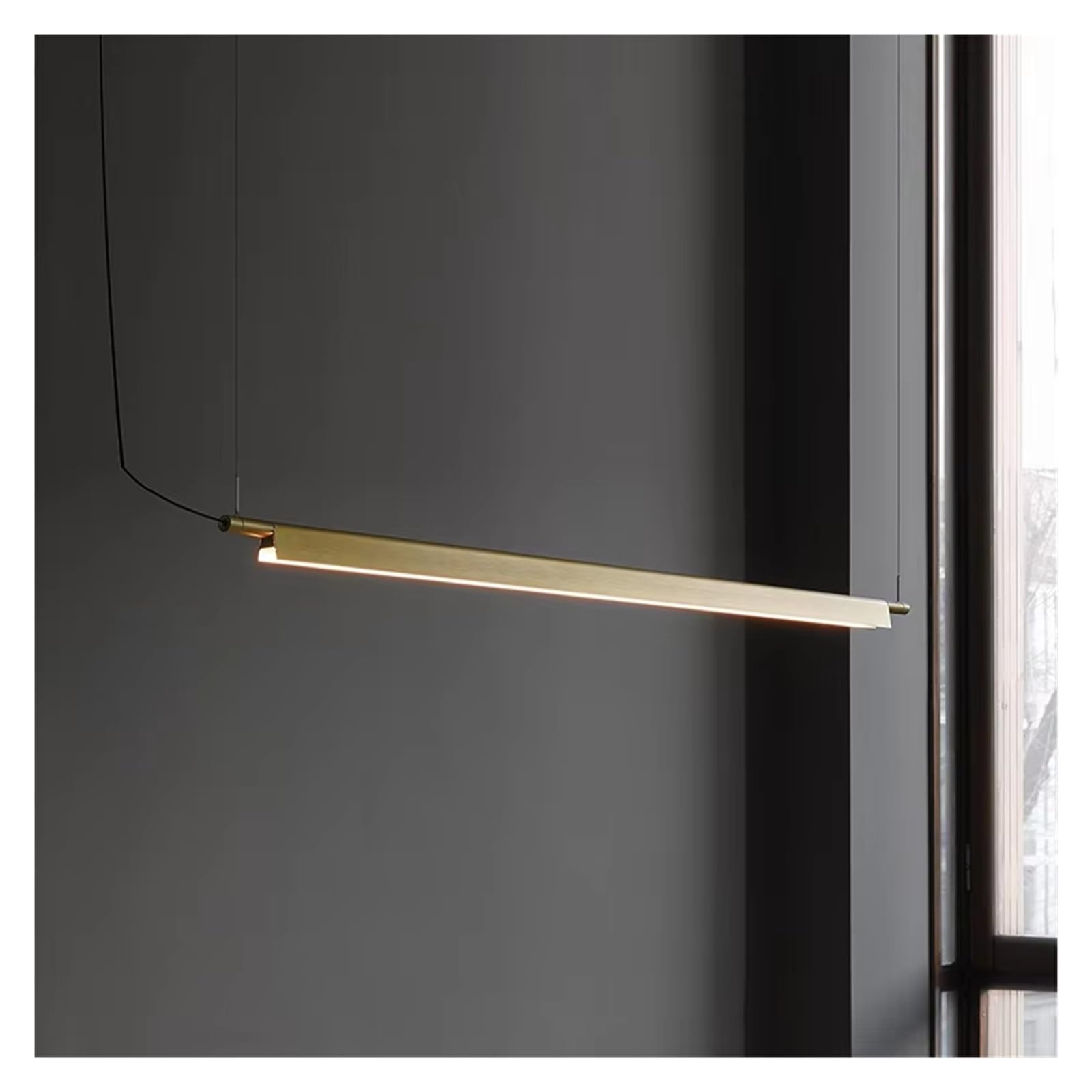 LXMQEF Lampada a Sospensione lineare nordica Design Creativo sospeso Soggiorno Ufficio Ristorante Tavolo da Pranzo a LED Lampadario Lungo, Isola