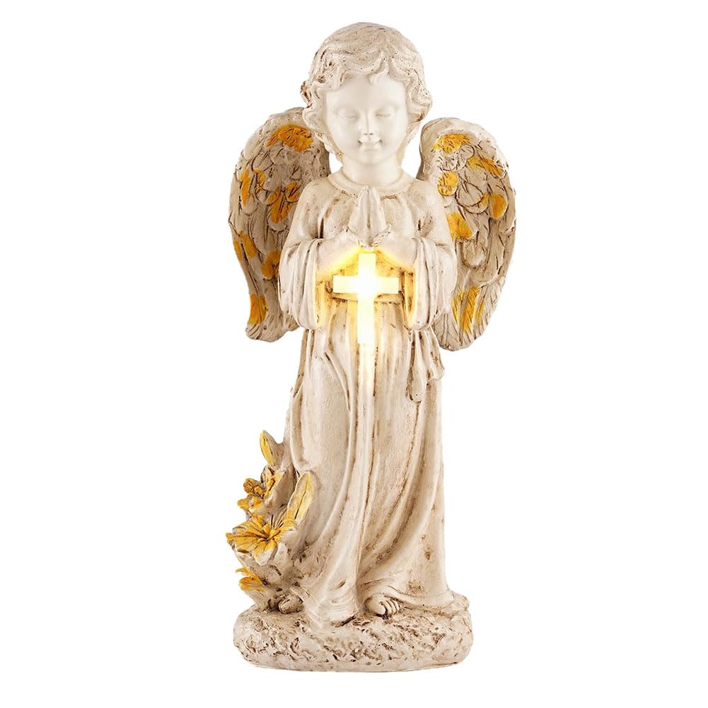 CTRLZS Angel Solar Lights Outdoor Garden Garden Angel Statues for Outside 12" Outdoor Memorial Angel for Graves, Memorial Gardens